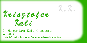 krisztofer kali business card